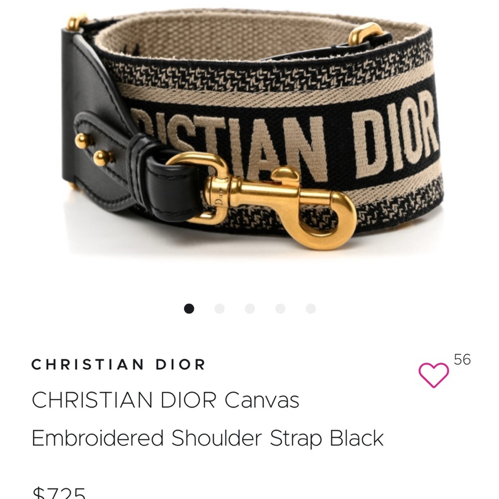 Dior Black and Tan Canvas Shoulder Strap